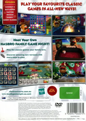 Hasbro Family Game Night box cover back